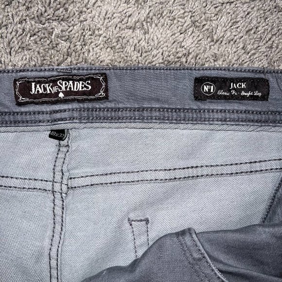 Men's Jack of Spades Jack Soft Touch Denim Jeans Gray 38x32 Slim Fit - Picture 6 of 10